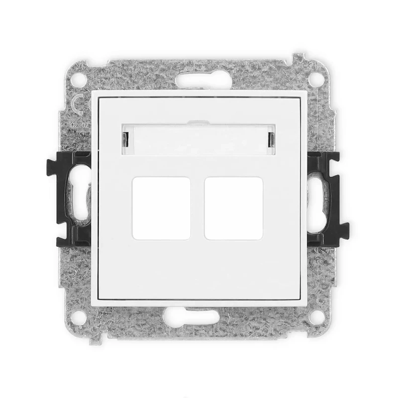 Icon Mechanizm Gniazda Multimedialnego Podwójnego Bez Modułu (Standard Keystone) Biały Mat 25Igm-2P