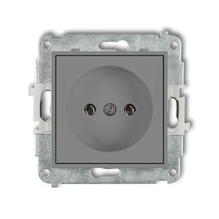 Icon Mechanizm Gniazda Pojedynczego Bez Uziemienia 2P (Bez Przesłon Torów Prądowych) Szary Mat 27Igp-1