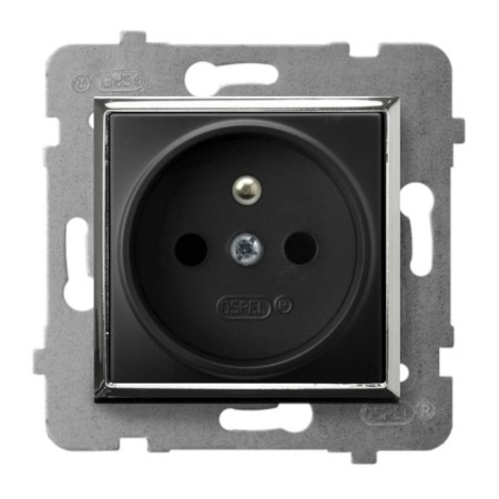 Moduł Czarny / Srebro Bez Ramki Gniazdo Pojedyncze Ospel Aria