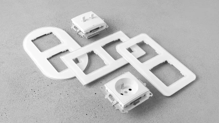 Icon Mechanizm Gniazda Podwójnego Do Ramki Z Uziemieniem 2X(2P+Z) (Bez Przesłon Torów Prądowych) Szary Mat 27Igpr-2Z