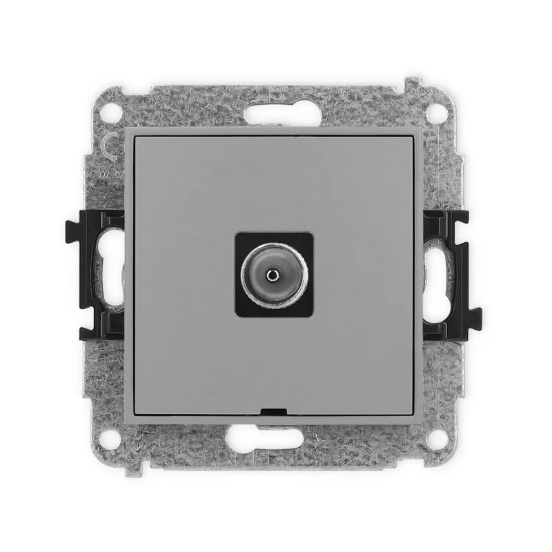 Icon Mechanizm Gniazda Antenowego Pojedynczego Tv, Bez Pola Opisowego Szary Mat 27Igtvbo-1