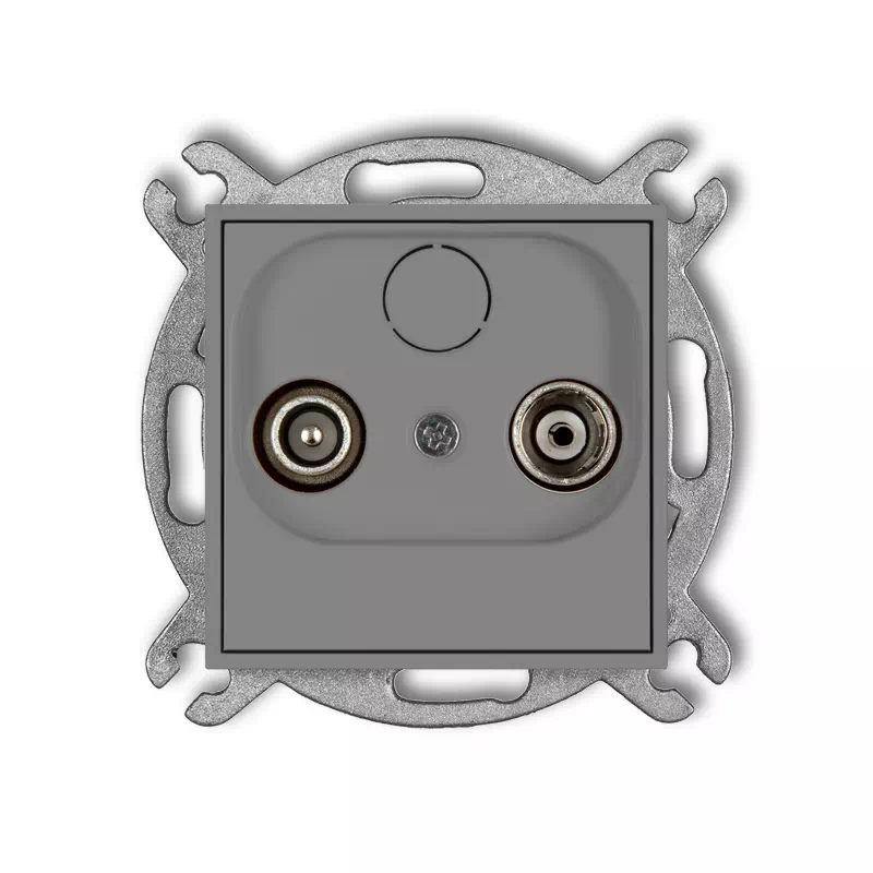 Icon Mechanizm Gniazda Abonenckiego Rtv Przelotowego 9Db Szary Mat 27Ig9P