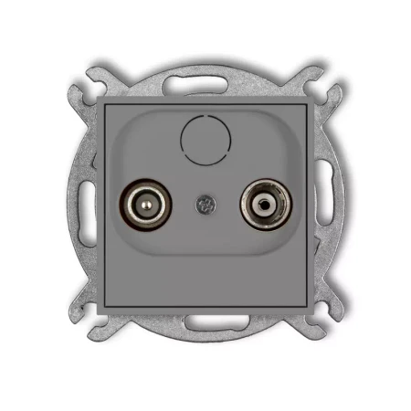 Icon Mechanizm Gniazda Abonenckiego Rtv Przelotowego 15Db Szary Mat 27Ig15P