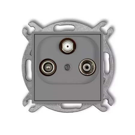 Icon Mechanizm Gniazda Abonenckiego Rtv-Sat Końcowego Multimedialnego (Internet) Szary Mat 27Igm