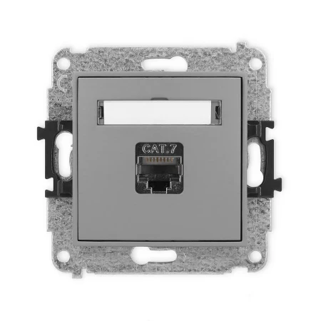Icon Mechanizm Gniazda Komputerowego Pojedynczego 1Xrj45, Kat. 7, Ekranowane, 8-Stykowy Szary Mat 27Igk-9