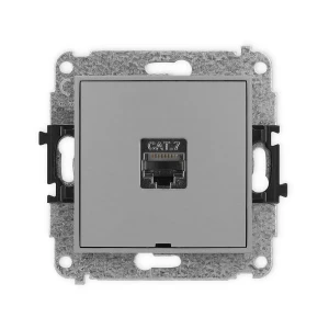 Icon Mechanizm Gniazda Komputerowego Pojedynczego 1Xrj45, Kat. 7, Ekranowane, 8-Stykowy, Bez Pola Opisowego Szary Mat 27Igkbo-9