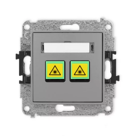 Icon Mechanizm Gniazda Światłowodowego/Optycznego Podwójnego Szary Mat 27Igop-2