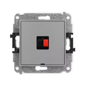 Icon Mechanizm Gniazda Głośnikowego Pojedynczego, Bez Pola Opisowego Szary Mat 27Iggbo-1