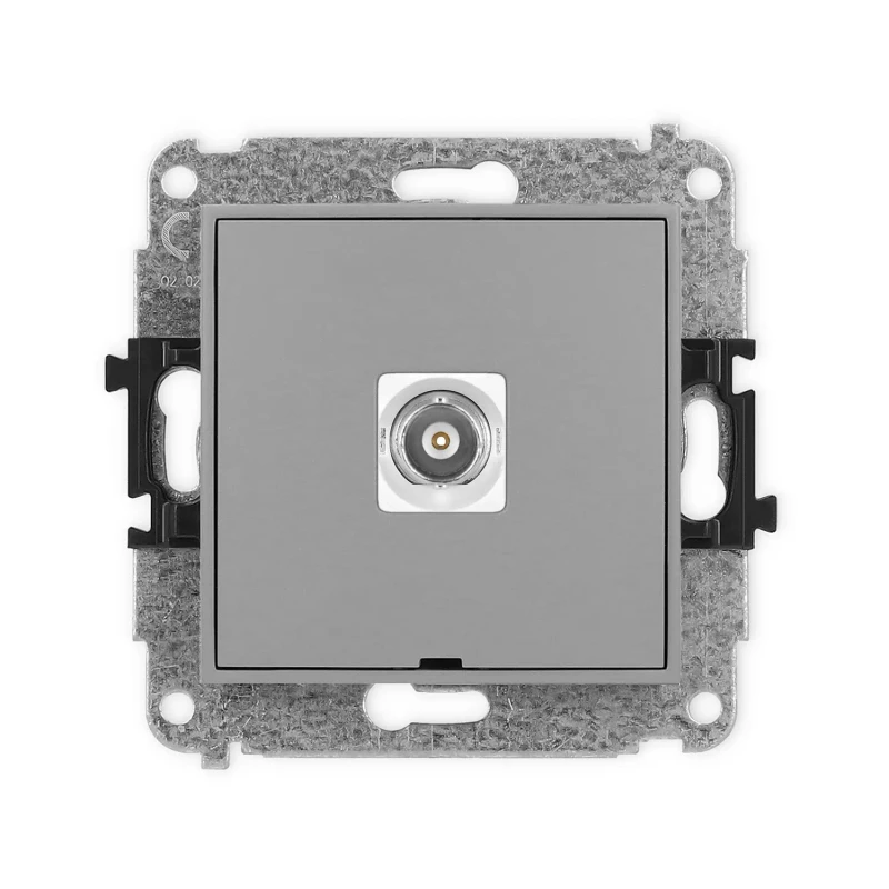 Icon Mechanizm Gniazda Pojedynczego Bnc, Bez Pola Opisowego Szary Mat 27Igbncbo-1
