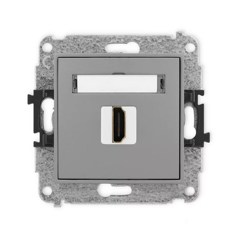 Icon Mechanizm Gniazda Pojedynczego Hdmi 2.0 Szary Mat 27Ihdmi-3