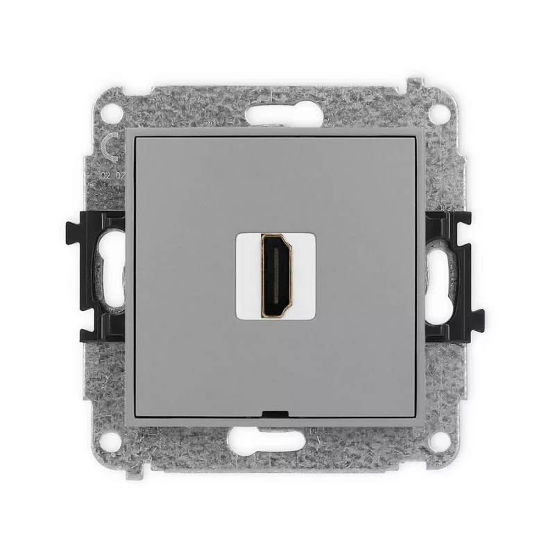 Icon Mechanizm Gniazda Pojedynczego Hdmi 2.0, Bez Pola Opisowego Szary Mat 27Ihdmibo-3