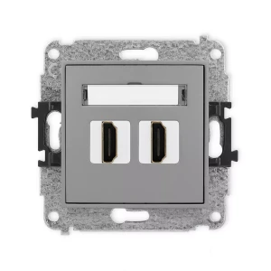 Icon Mechanizm Gniazda Podwójnego Hdmi 2.0 Szary Mat 27Ihdmi-4