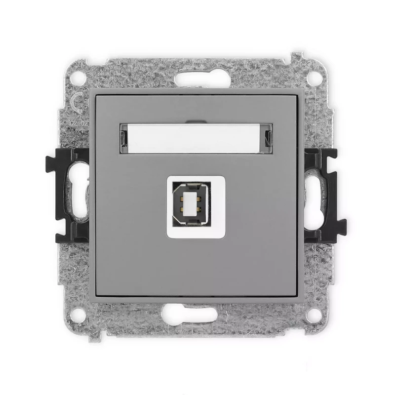 Icon Mechanizm Gniazda Pojedynczego Usb A-B 2.0 Szary Mat 27Igusb-3