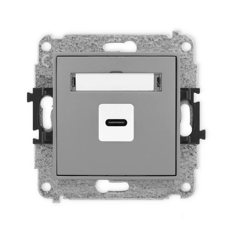 Icon Mechanizm Gniazda Pojedynczego 1Xusb C-C Szary Mat 27Igusb-7