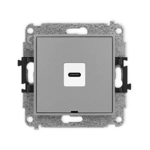 Icon Mechanizm Gniazda Pojedynczego 1Xusb C-C, Bez Pola Opisowego Szary Mat 27Igusbbo-7