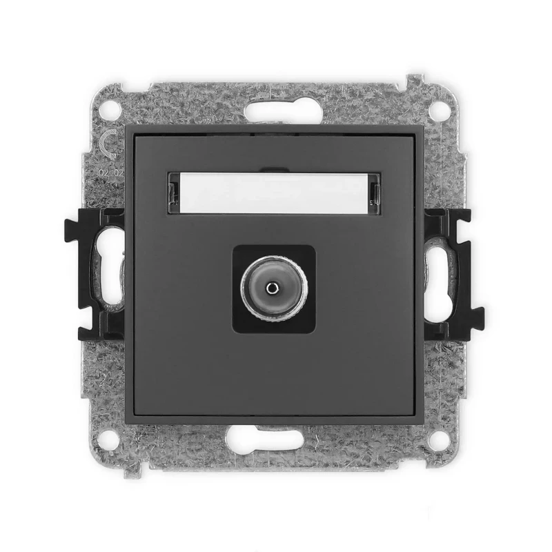 Icon Mechanizm Gniazda Antenowego Pojedynczego Tv Grafitowy Mat 28Igtv-1