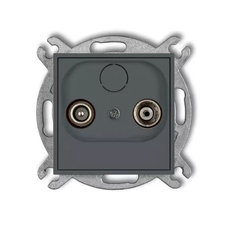 Icon Mechanizm Gniazda Abonenckiego Rtv Końcowego W Szeregu Gniazd Przelotowych 6Db Grafitowy Mat 28Ig6K