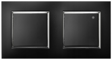 Włącznik Światła Pojedynczy I Krzyżowy W Ramce Czarny Srebrny Ospel Aria