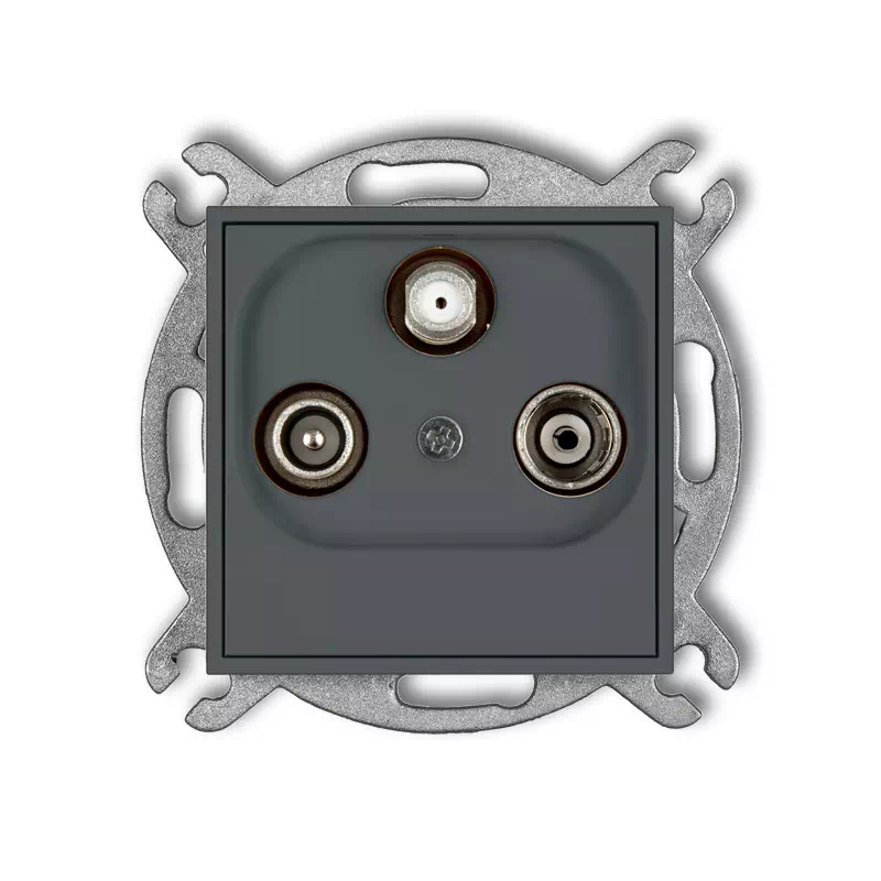 Icon Mechanizm Gniazda Abonenckiego Rtv-Sat Przelotowego 10Db Grafitowy Mat 28Igsp