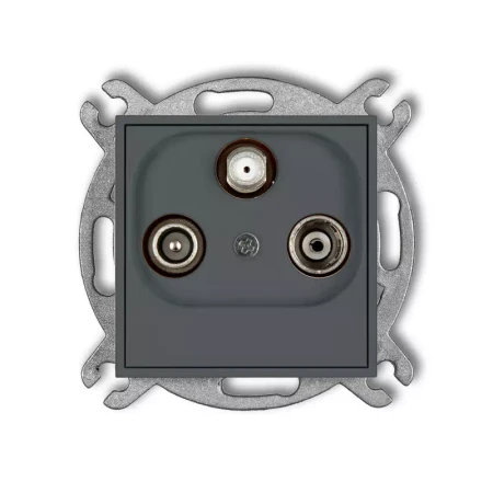 Icon Mechanizm Gniazda Abonenckiego Rtv-Sat Końcowego Multimedialnego (Internet) Grafitowy Mat 28Igm