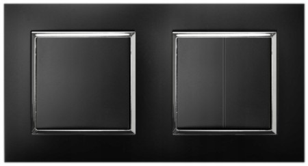 Włącznik Światła Pojedynczy I Podwójny W Ramce Czarny Srebrny Ospel Aria