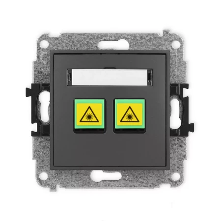 Icon Mechanizm Gniazda Światłowodowego/Optycznego Podwójnego Grafitowy Mat 28Igop-2