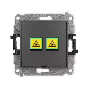 Icon Mechanizm Gniazda Światłowodowego/Optycznego Podwójnego, Bez Pola Opisowego Grafitowy Mat 28Igopbo-2