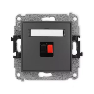 Icon Mechanizm Gniazda Głośnikowego Pojedynczego Grafitowy Mat 28Igg-1