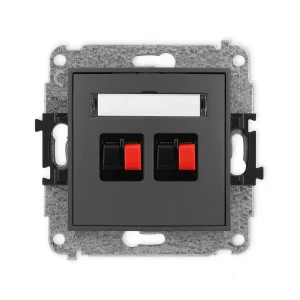 Icon Mechanizm Gniazda Głośnikowego Podwójnego Grafitowy Mat 28Igg-2