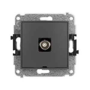 Icon Mechanizm Gniazda Pojedynczego Bnc, Bez Pola Opisowego Grafitowy Mat 28Igbncbo-1