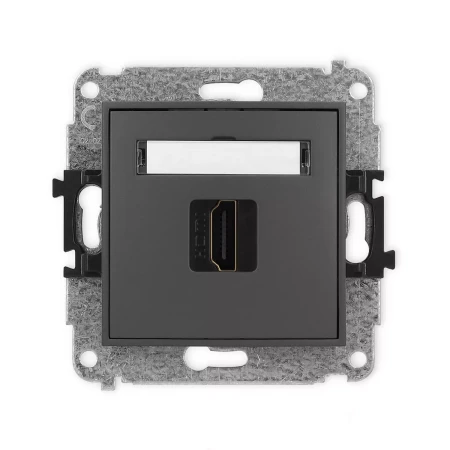 Icon Mechanizm Gniazda Pojedynczego Hdmi 2.0 Grafitowy Mat 28Ihdmi-3