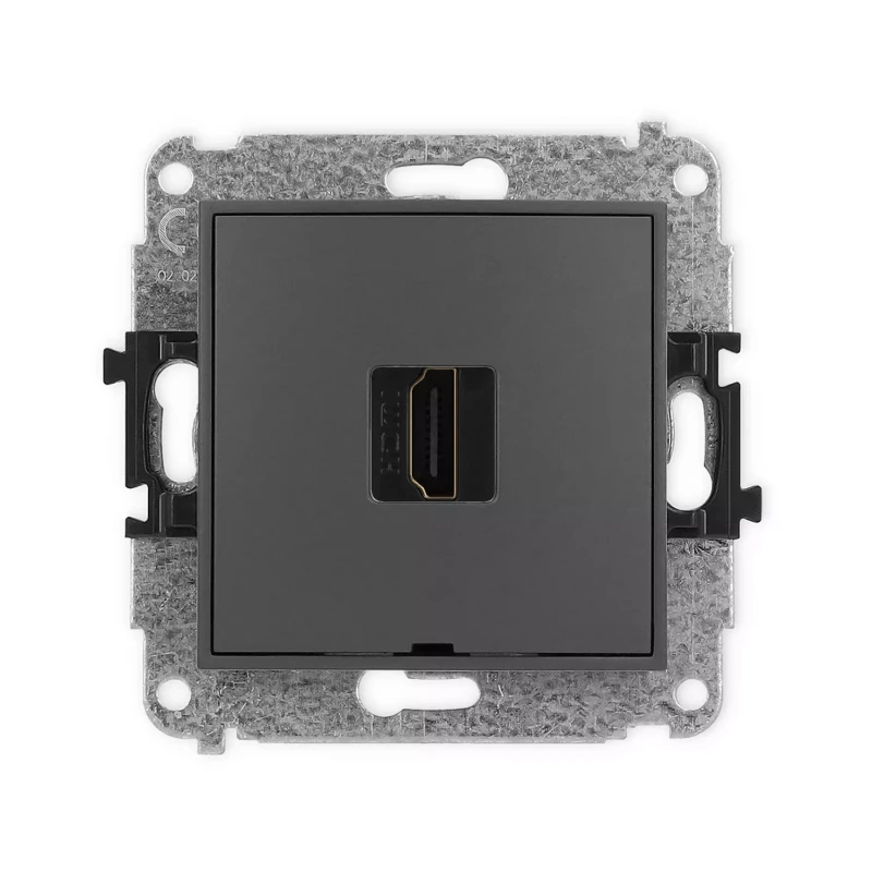 Icon Mechanizm Gniazda Pojedynczego Hdmi 2.0, Bez Pola Opisowego Grafitowy Mat 28Ihdmibo-3