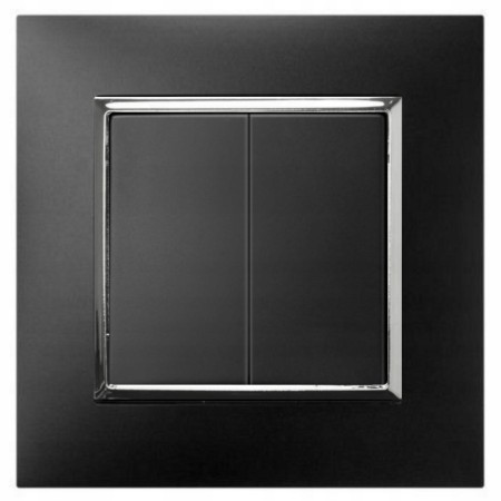 Włącznik Światła Podwójny Schodowy Czarny Srebro Ospel Aria