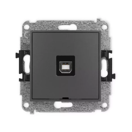 Icon Mechanizm Gniazda Pojedynczego Usb A-B 2.0, Bez Pola Opisowego Grafitowy Mat 28Igusbbo-3