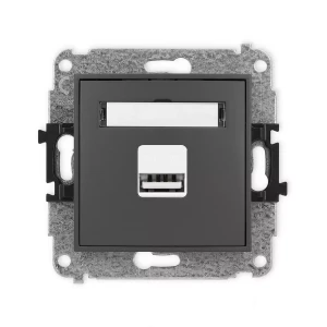 Icon Mechanizm Ładowarki Usb Pojedynczej, 5V, 1A Grafitowy Mat 28Icusb-1