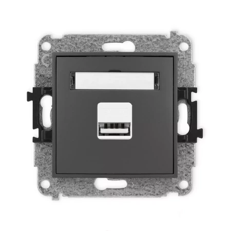 Icon Mechanizm Ładowarki Usb Pojedynczej, 5V, 1A Grafitowy Mat 28Icusb-1