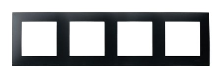 Ospel Szafir Ramka Poczwórna Czarny Metalik