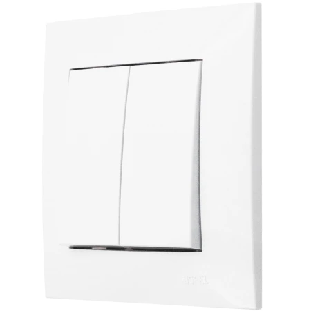 Ospel Szafir Biały Łącznik Schodowy Podwójny Zestaw Z Ramką