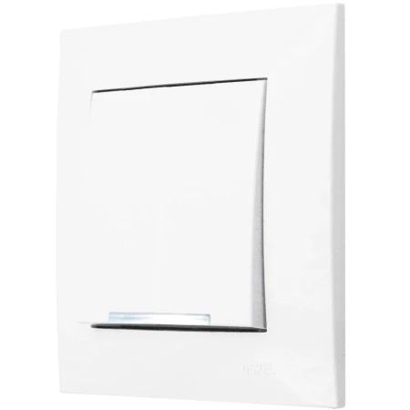 Ospel Szafir Biały Łącznik Pojedynczy Podświetlenie Białe Zestaw Z Ramką