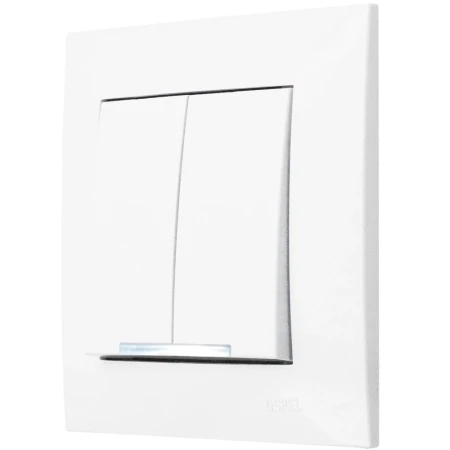 Ospel Szafir Biały Łącznik Podwójny Podświetlenie Białe Zestaw Z Ramką