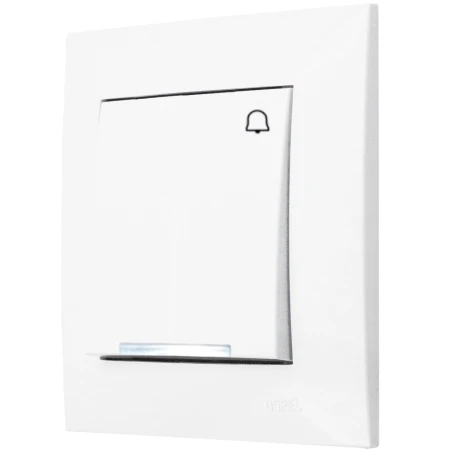 Ospel Szafir Biały Łącznik Dzwonkowy Zwierny Podświetlenie Białe Zestaw Z Ramką