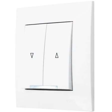 Ospel Szafir Biały Łącznik Roletowy Zwierny Podświetlenie Białe Zestaw Z Ramką