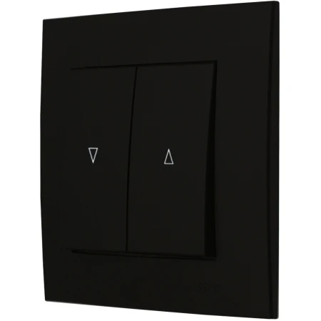 Ospel Szafir Czarny Łącznik Roletowy Z Blokadą Zestaw Z Ramką