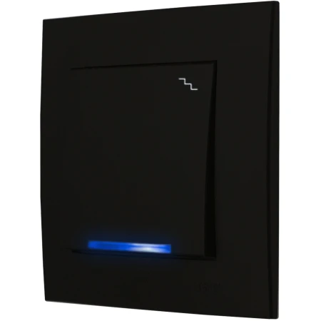 Ospel Szafir Czarny Łącznik Schodowy Podświetlenie Niebieskie Zestaw Z Ramką