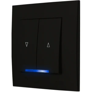 Ospel Szafir Czarny Łącznik Roletowy Zwierny Podświetlenie Niebieskie Zestaw Z Ramką