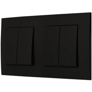 Ospel Szafir Czarny Dwa Łączniki Podwójne Zestaw Z Ramką