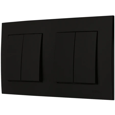 Ospel Szafir Czarny Dwa Łączniki Podwójne Zestaw Z Ramką