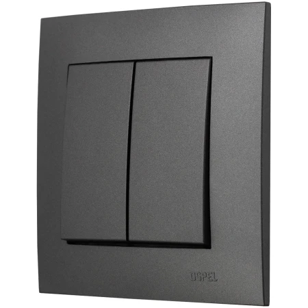 Ospel Szafir Szary Mat Łącznik Podwójny Zestaw Z Ramką