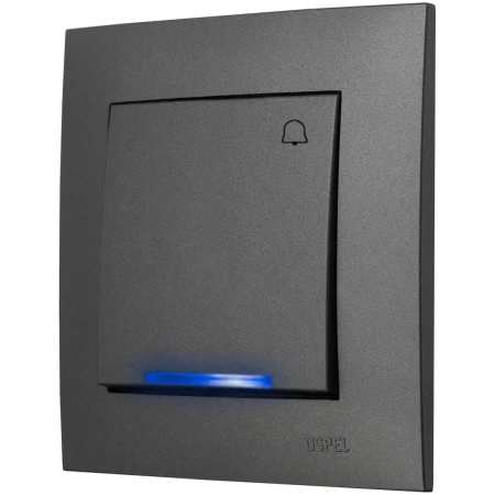 Ospel Szafir Szary Mat Łącznik Dzwonkowy Zwierny Podświetlenie Niebieskie Zestaw Z Ramką