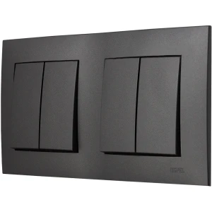 Ospel Szafir Szary Mat Dwa Łączniki Podwójne Zestaw Z Ramką